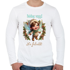PRINTFASHION Boldog vagy - Férfi hosszú ujjú póló - Fehér