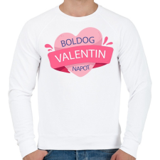 PRINTFASHION Boldog Valentin Napot - Férfi pulóver - Fehér férfi pulóver, kardigán