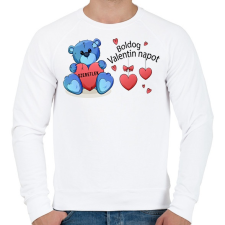 PRINTFASHION Boldog Valentin Napot - Férfi pulóver - Fehér férfi pulóver, kardigán