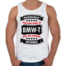 PRINTFASHION Boldogság = BMW - Férfi atléta - Fehér atléta, trikó
