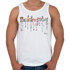 PRINTFASHION Boldogság - Férfi atléta - Fehér atléta, trikó