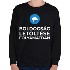 PRINTFASHION BOLDOGSÁG LETÖLTÉSE FOLYAMATBAN - Gyerek pulóver - Fekete gyerek pulóver, kardigán