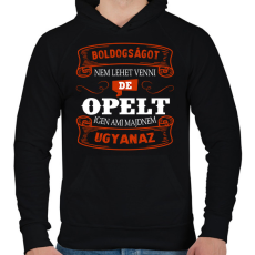 PRINTFASHION Boldogságot nem lehet venni de opelt igen - Férfi kapucnis pulóver - Fekete