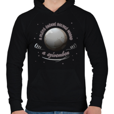 PRINTFASHION Bolygó marad a szívemben - Férfi kapucnis pulóver - Fekete