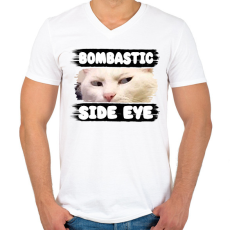 PRINTFASHION bombastic side eye - Férfi V-nyakú póló - Fehér