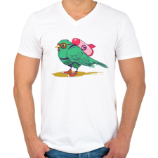 PRINTFASHION Bombázó - Férfi V-nyakú póló - Fehér férfi póló