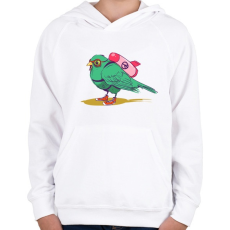 PRINTFASHION Bombázó - Gyerek kapucnis pulóver - Fehér