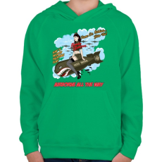 PRINTFASHION Bombázó - Gyerek kapucnis pulóver - Zöld