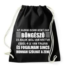 PRINTFASHION Böngésző agy - Sportzsák, Tornazsák - Fekete tornazsák