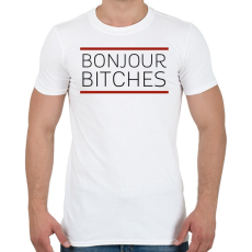 PRINTFASHION BONJUOR - Férfi póló - Fehér
