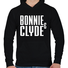 PRINTFASHION Bonnie és Clyde - Férfi kapucnis pulóver - Fekete férfi pulóver, kardigán