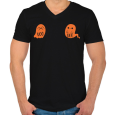 PRINTFASHION Boo-Bee - Férfi V-nyakú póló - Fekete