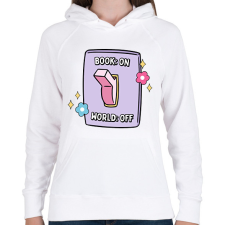 PRINTFASHION Book on - Női kapucnis pulóver - Fehér női pulóver, kardigán