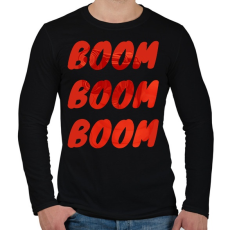 PRINTFASHION boom boom boom - Férfi hosszú ujjú póló - Fekete