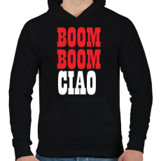 PRINTFASHION BOOM BOOM CIAO - Férfi kapucnis pulóver - Fekete