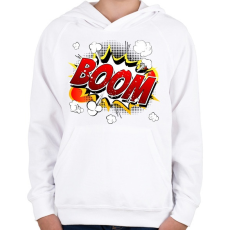 PRINTFASHION boomm - Gyerek kapucnis pulóver - Fehér