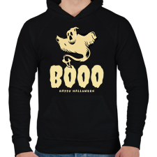 PRINTFASHION BOOO - Férfi kapucnis pulóver - Fekete férfi pulóver, kardigán