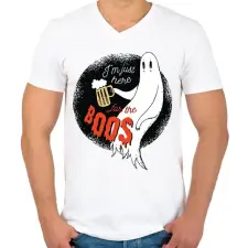 PRINTFASHION Booo!!! - Férfi V-nyakú póló - Fehér férfi póló