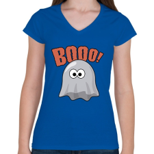 PRINTFASHION Booo! - Női V-nyakú póló - Királykék női póló