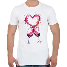 PRINTFASHION Bor szerelem - Férfi póló - Fehér