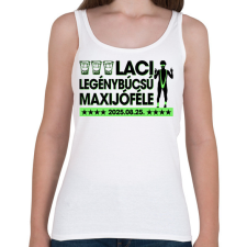 PRINTFASHION Borat legénybúcsú - Egyedi névvel, dátummal - Női atléta - Fehér női trikó