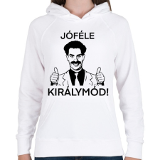 PRINTFASHION Borat - Női kapucnis pulóver - Fehér női pulóver, kardigán