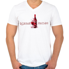 PRINTFASHION borban az igazság - Férfi V-nyakú póló - Fehér férfi póló