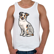 PRINTFASHION Border Collie drawing - Férfi atléta - Fehér