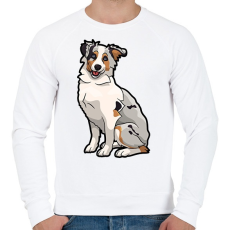 PRINTFASHION Border Collie drawing - Férfi pulóver - Fehér