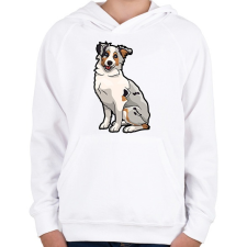 PRINTFASHION Border Collie drawing - Gyerek kapucnis pulóver - Fehér gyerek pulóver, kardigán