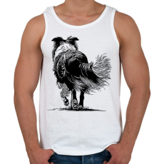 PRINTFASHION Border collie - Férfi atléta - Fehér
