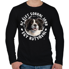 PRINTFASHION Border Collie - Férfi hosszú ujjú póló - Fekete