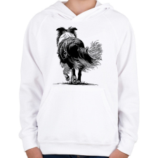 PRINTFASHION Border collie - Gyerek kapucnis pulóver - Fehér gyerek pulóver, kardigán