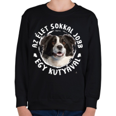 PRINTFASHION Border Collie - Gyerek pulóver - Fekete