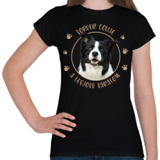 PRINTFASHION Border collie - Legjobb barát - Női póló - Fekete