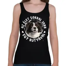 PRINTFASHION Border Collie - Női atléta - Fekete női trikó