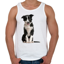 PRINTFASHION Border collie póló - Férfi atléta - Fehér atléta, trikó