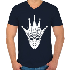 PRINTFASHION Boris Brejcha - Férfi V-nyakú póló - Sötétkék férfi póló
