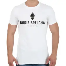 PRINTFASHION Boris Brejcha High-Tech Minimal - Férfi póló - Fehér férfi póló