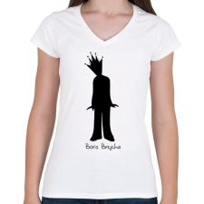 PRINTFASHION Boris Brejcha - Női V-nyakú póló - Fehér női póló