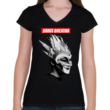 PRINTFASHION Boris Brejcha - Női V-nyakú póló - Fekete női póló