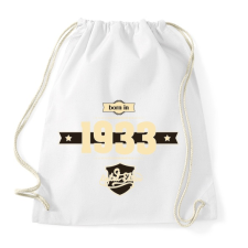 PRINTFASHION born-in-1933-cream-choco - Sportzsák, Tornazsák - Fehér tornazsák
