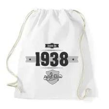 PRINTFASHION born-in-1938-(dark&lightgrey) - Sportzsák, Tornazsák - Fehér tornazsák