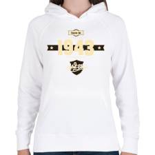 PRINTFASHION born-in-1943-cream-choco - Női kapucnis pulóver - Fehér női pulóver, kardigán