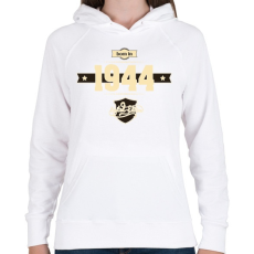 PRINTFASHION born-in-1944-cream-choco - Női kapucnis pulóver - Fehér