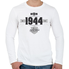 PRINTFASHION born-in-1944-(dark&lightgrey) - Férfi hosszú ujjú póló - Fehér
