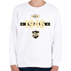 PRINTFASHION born-in-1946-cream-choco - Gyerek pulóver - Fehér