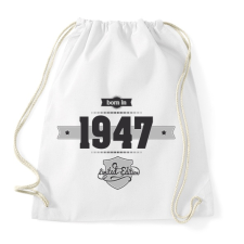 PRINTFASHION born-in-1947-(dark&lightgrey) - Sportzsák, Tornazsák - Fehér tornazsák