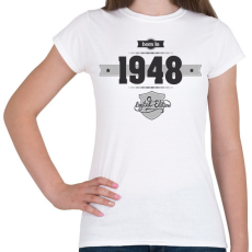 PRINTFASHION born-in-1948-(dark&lightgrey) - Női póló - Fehér