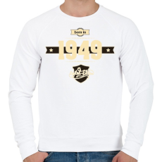 PRINTFASHION born-in-1949-cream-choco - Férfi pulóver - Fehér